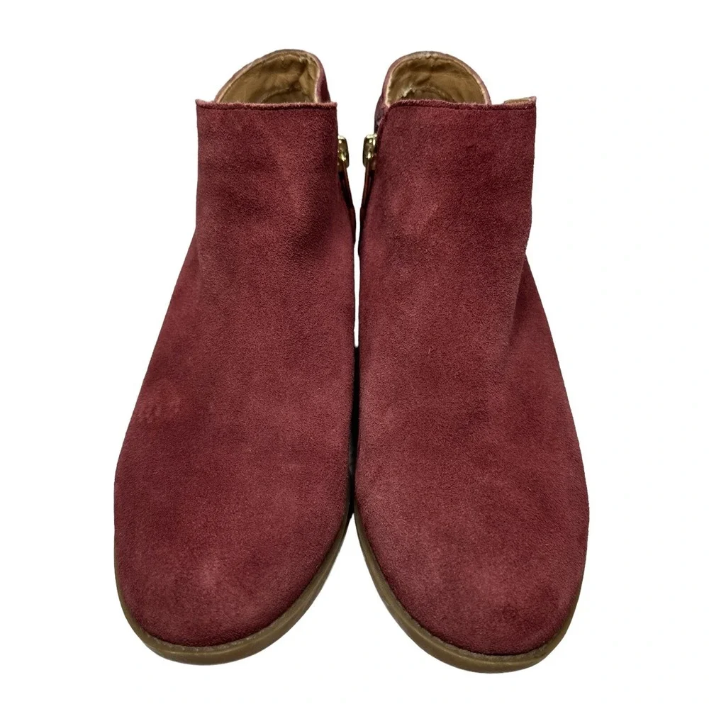 Vionic‎ Ankle Boots Womens 7 Burgundy Suede Side Zip Orthotic Comfort Booties